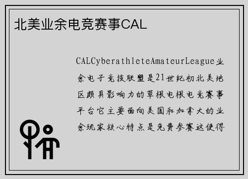 北美业余电竞赛事CAL